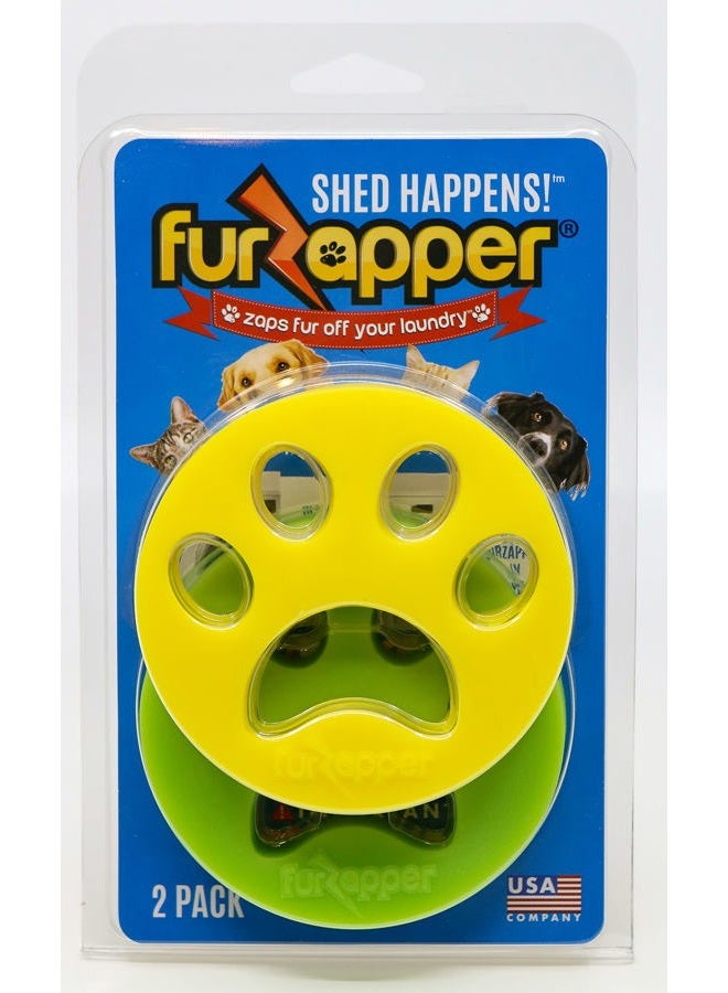 FURZAPPER أداة إزالة شعر الحيوانات الأليفة FurZapper للغسيل، عبوة 2 - أداة قابلة لإعادة الاستخدام لإزالة شعر الكلاب والقطط كما هو معروض في Shark Tank - تزيل شعر الحيوانات الأليفة، الشعر، الوبر، والجلد من الملابس والغسيل - استخدم 1 FurZapper لكل حيوان أليف - Image 1
